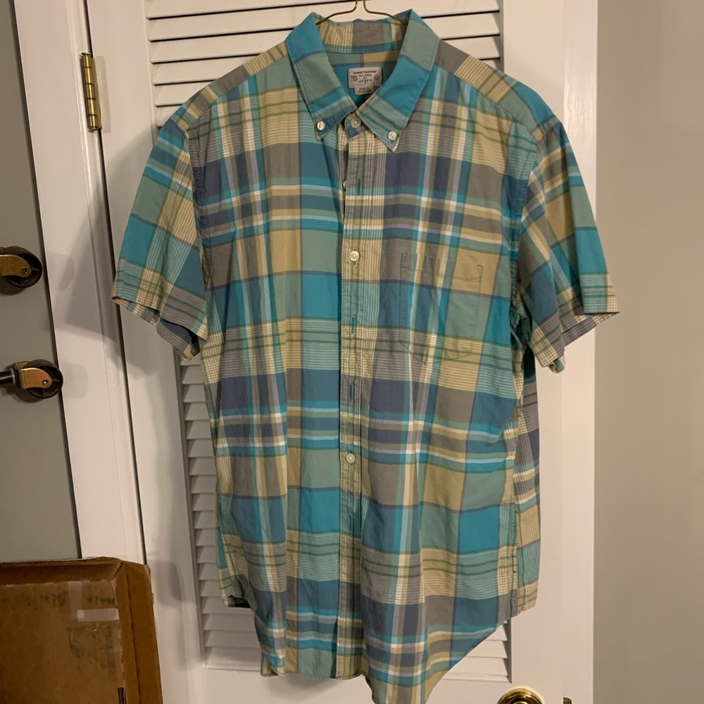 J. Crew Summer Plaid Short Sleeve Button Up Shirt